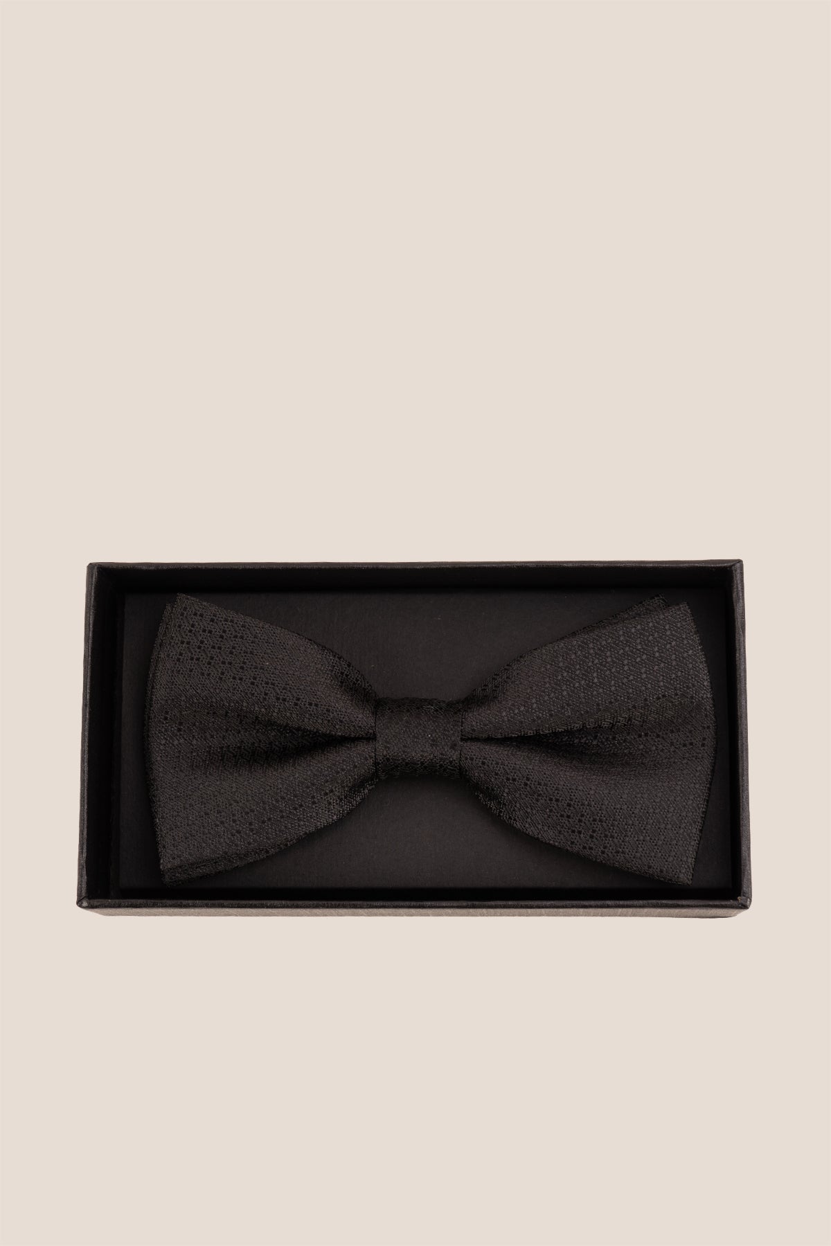 Oswin Hyde Black Self Texture Bowtie delicate self-textured pattern enhances the classic black shade