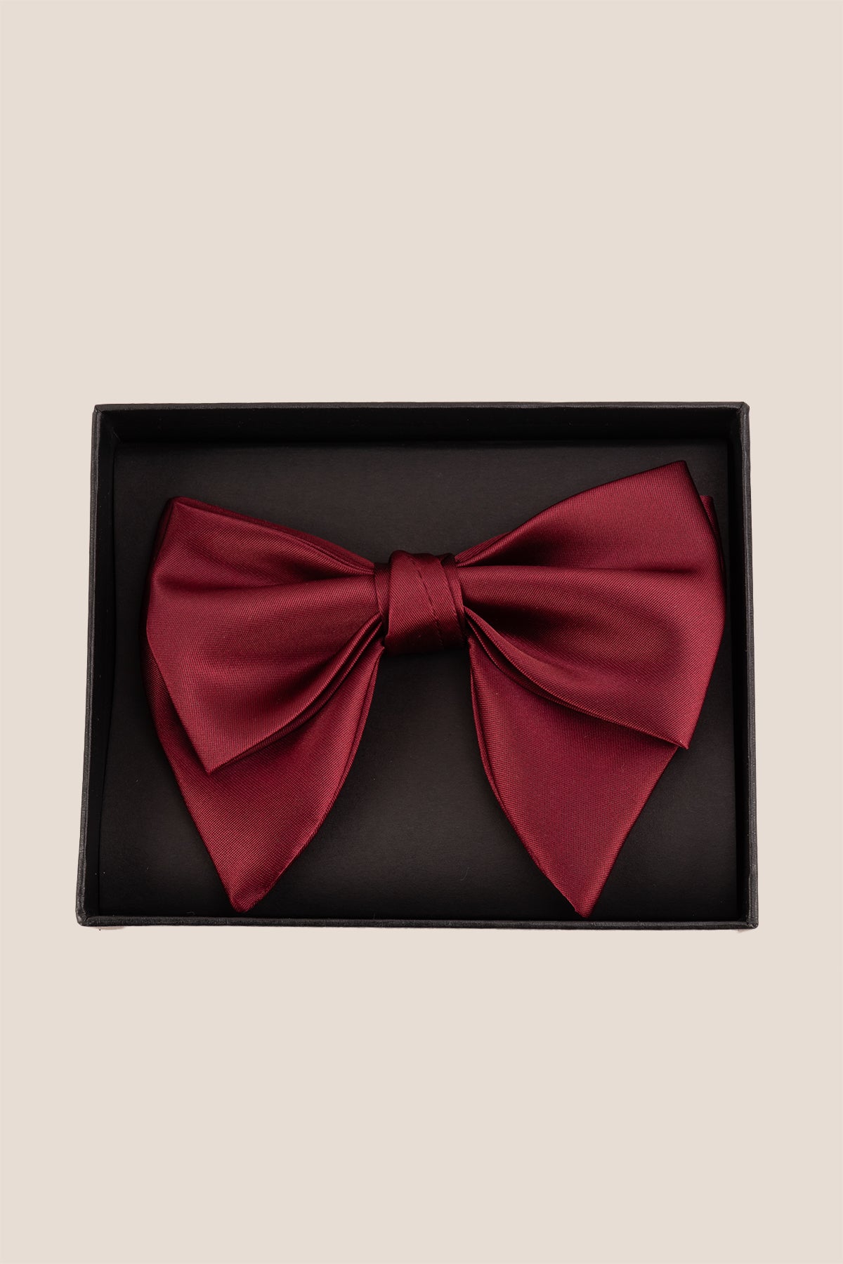 Red Retro Bow Tie made from high-quality satin, featuring a rich texture and vibrant red colour that blends classic retro charm with modern elegance-ideal for weddings and formal events.
