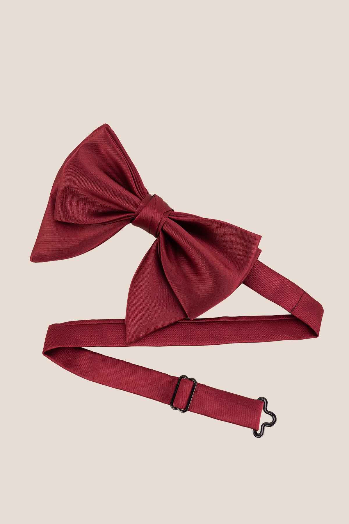 Red Retro Bow Tie made from high-quality satin, featuring a rich texture and vibrant red colour that blends classic retro charm with modern elegance-ideal for weddings and formal events.