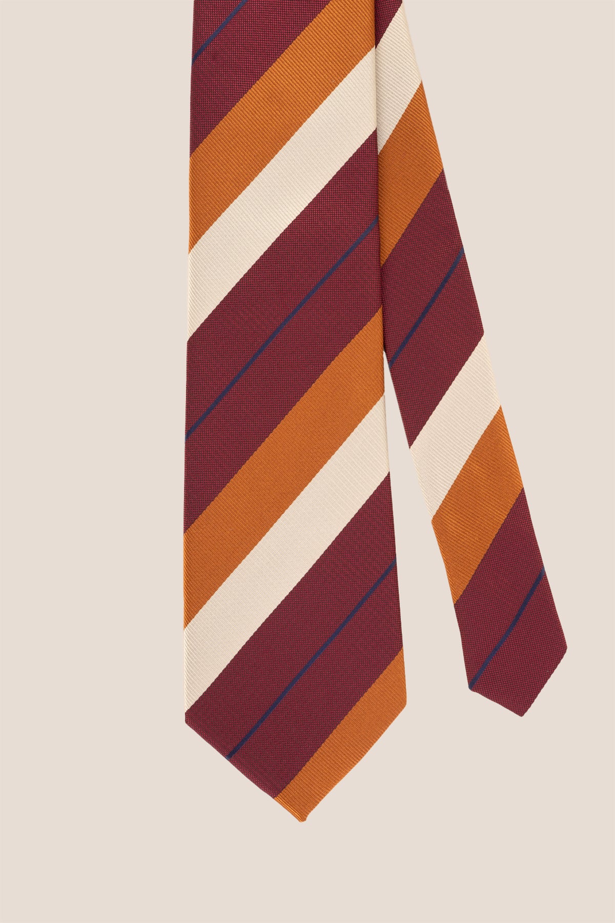 Oswin Hyde Red Silver Copper Stripes ties for men, designed to elevate your style. Made from high-quality materials.