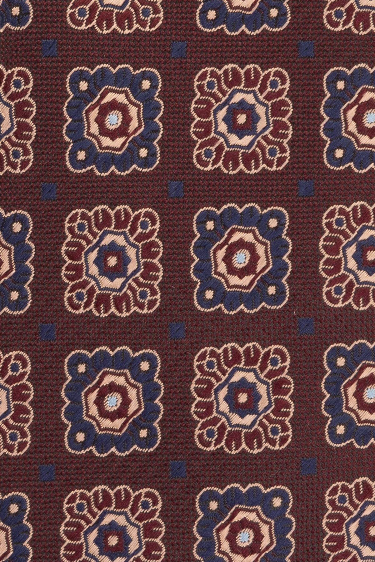 Brown Retro Squares tie for men, designed with a unique retro pattern, including a rich brown colour, paired with the classic square design