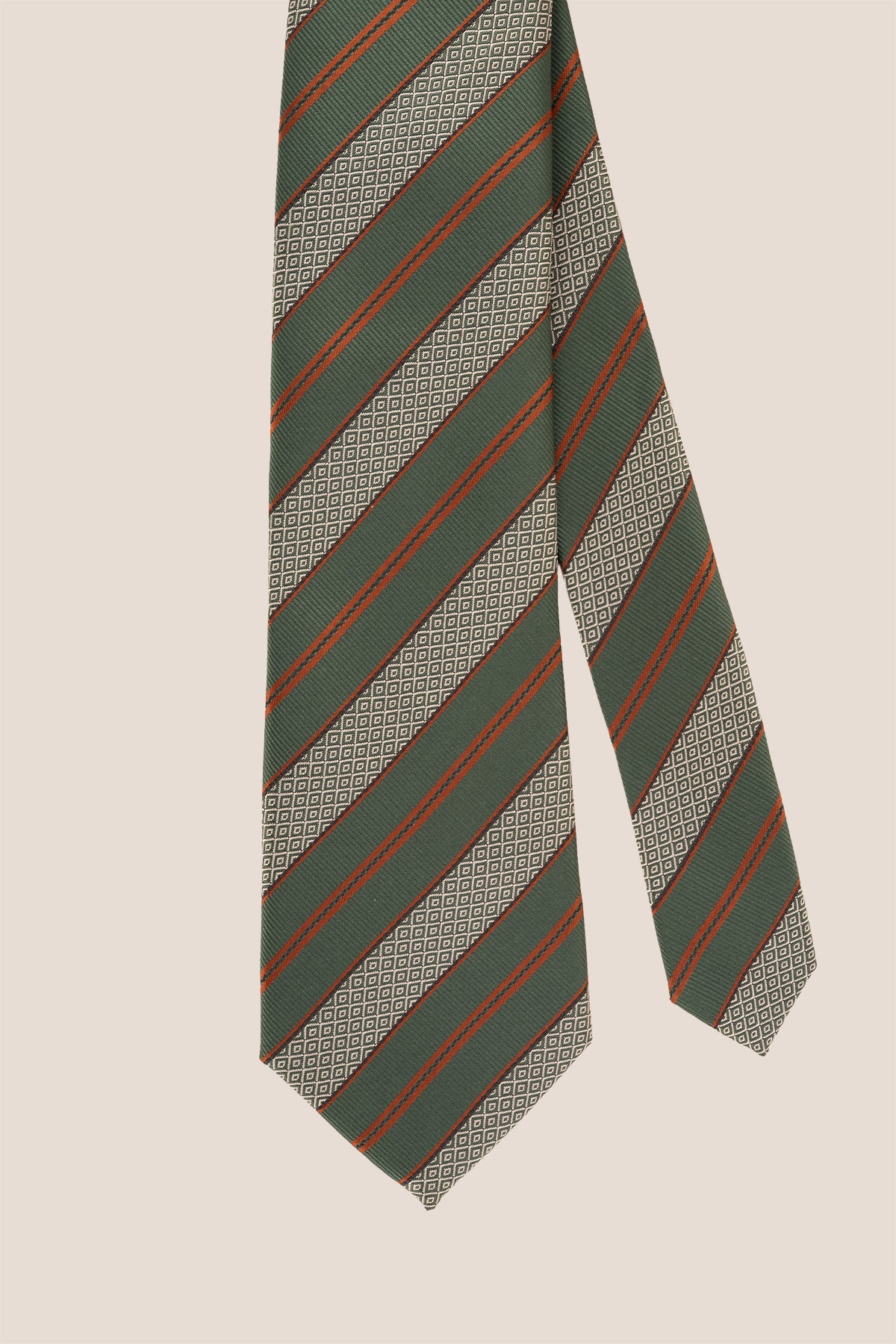 Oswin Hyde Vintage Green Stripes ties for men. Designed with classic green stripes, made from premium material to elevate your style.