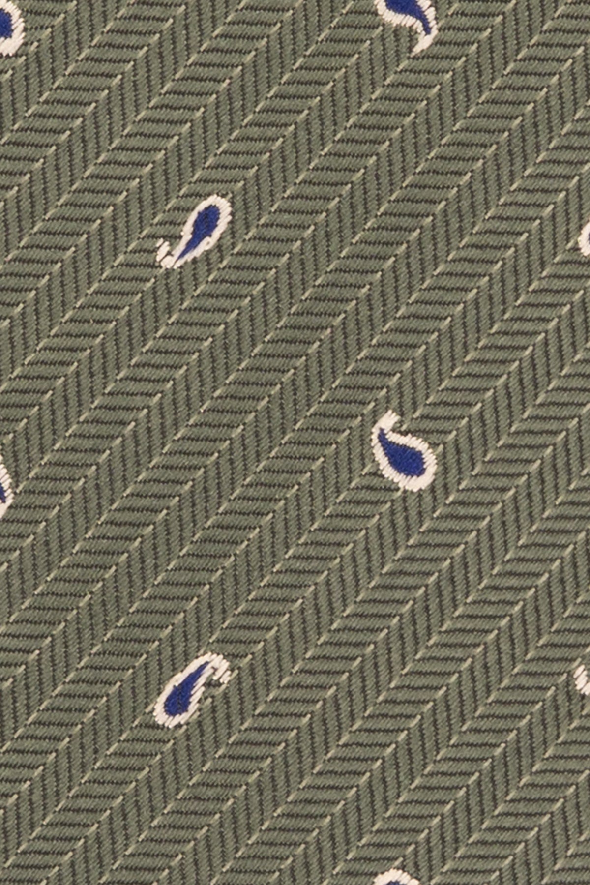 Oswin Hyde Green Micro Paisley ties for men. Featuring a subtle paisley pattern in a rich green hue, made from high-quality material.