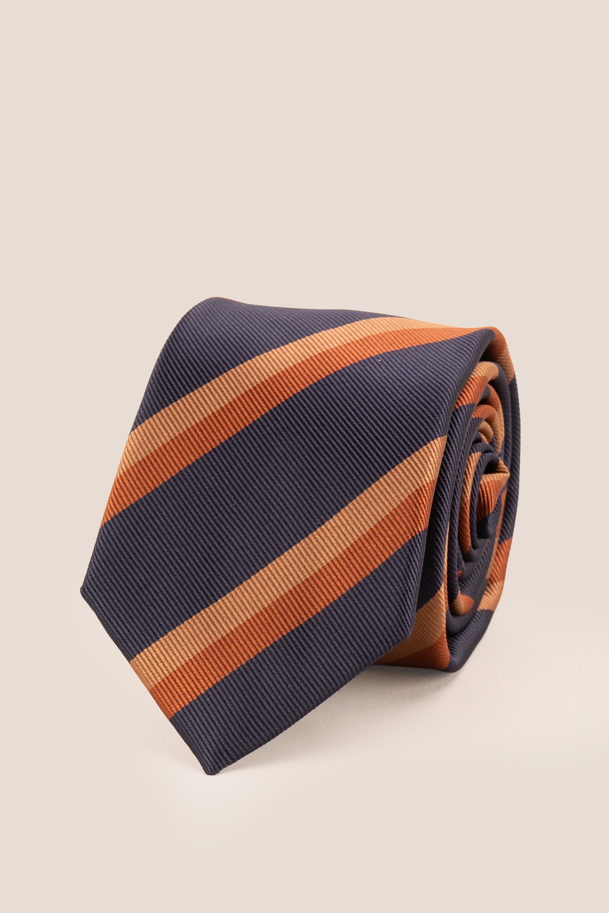  League Navy Stripes tie for men, designed with a classic and sophisticated navy stripe pattern. 