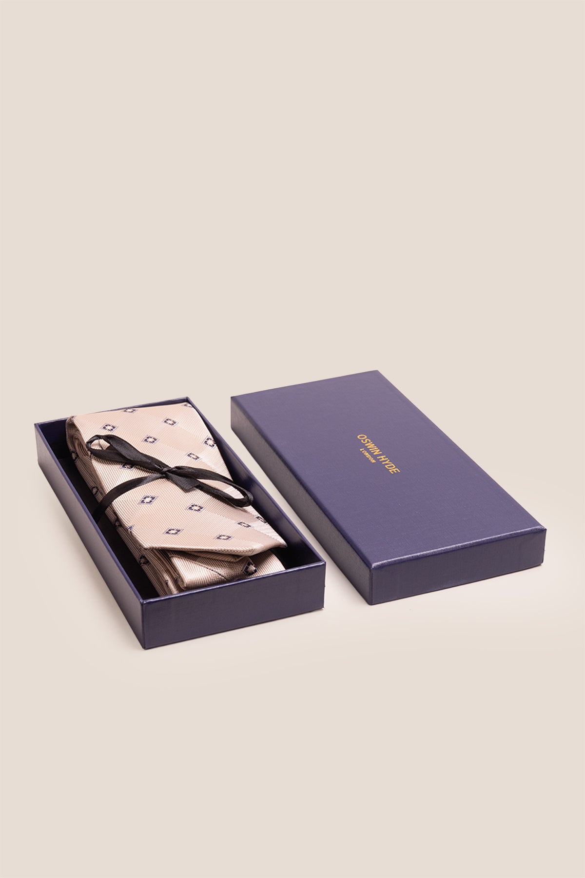 Cream Vintage Motif necktie for men featuring refined vintage-inspired pattern with soft cream tones and elegant detailed motifs for formal or semi-formal wear