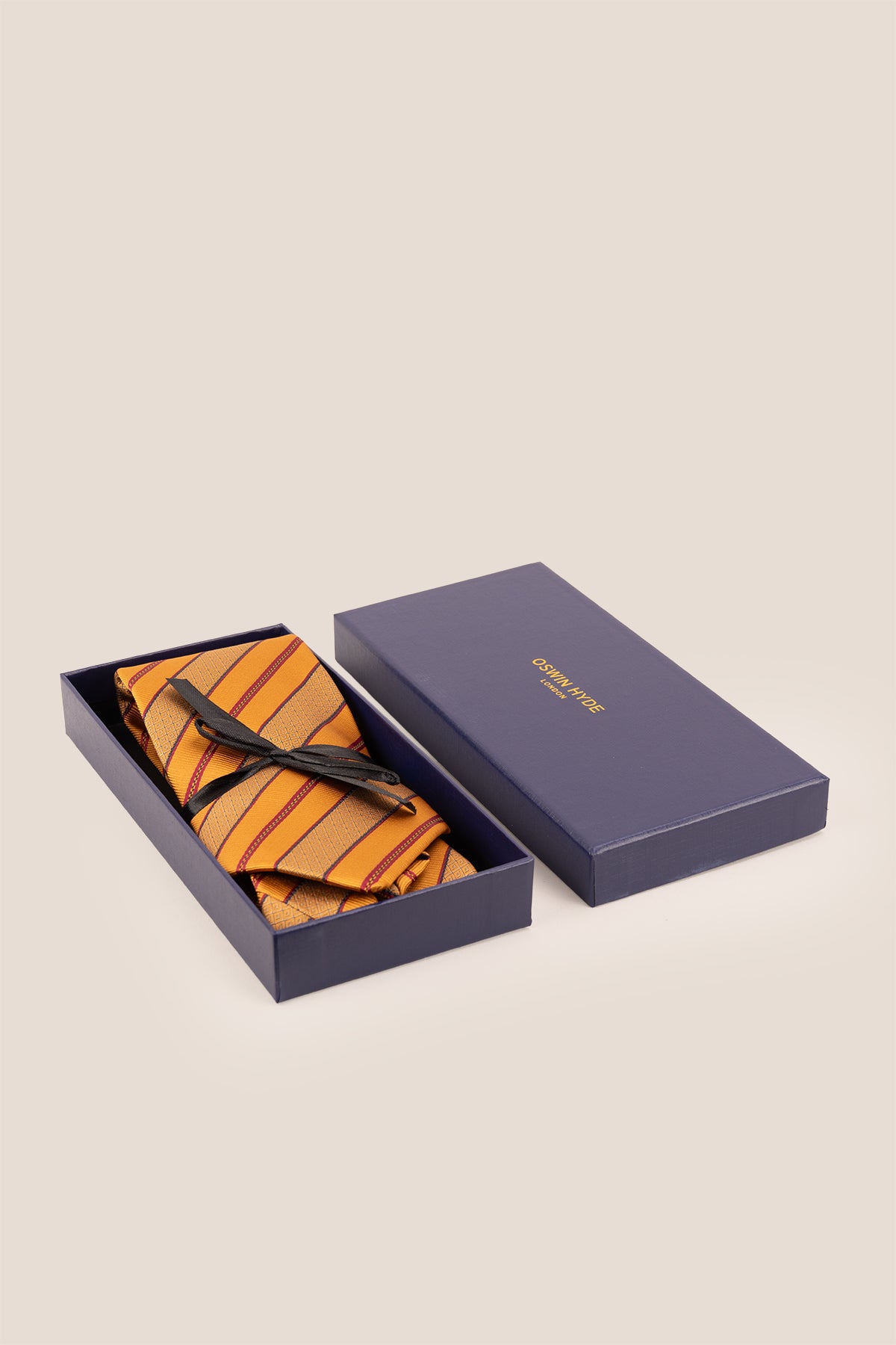 Vintage Copper Stripes tie for men featuring warm copper stripes that create a striking contrast, crafted for a versatile and stylish addition to formal or smart-casual outfits.