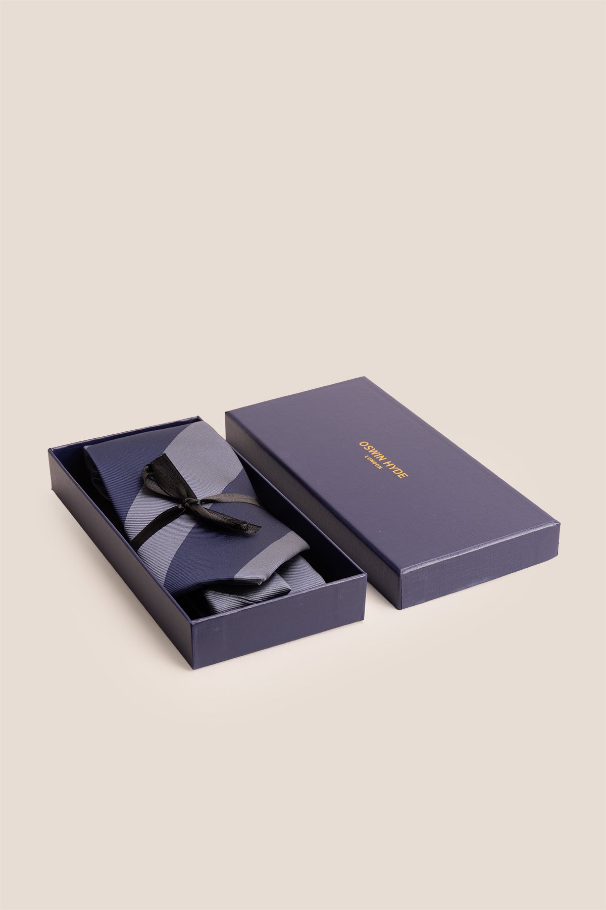 Blue Navy Stripes tie for men featuring a classic blend of blue and navy stripes, crafted from high-quality materials for a stylish and versatile formal or semi-formal look.