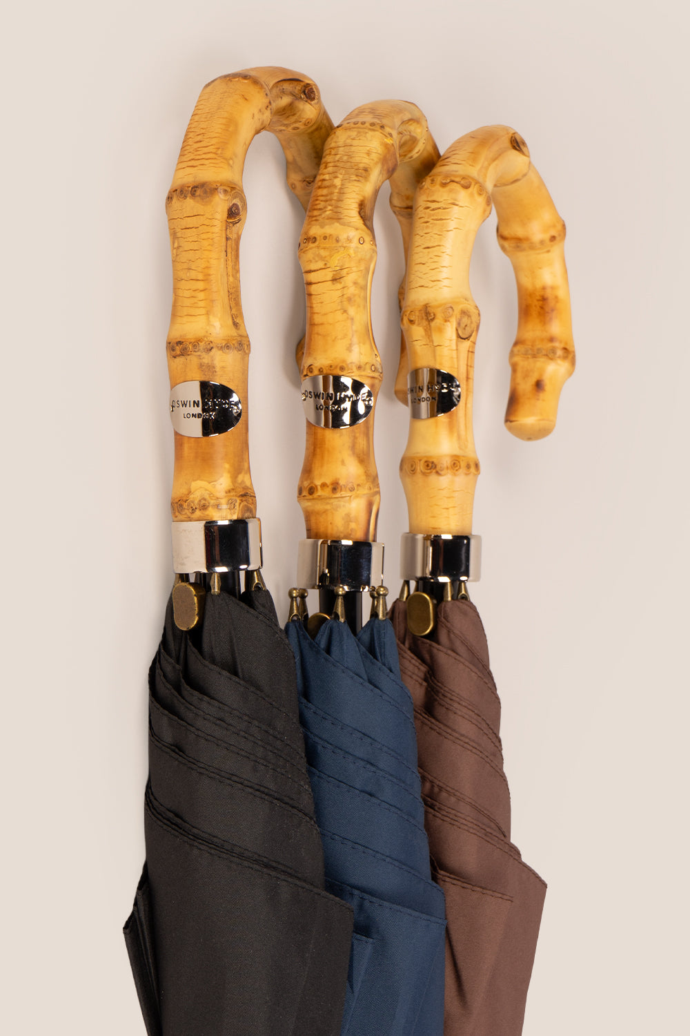 Jonathan Black Umbrella – Bamboo Wooden J-Handle Umbrella
