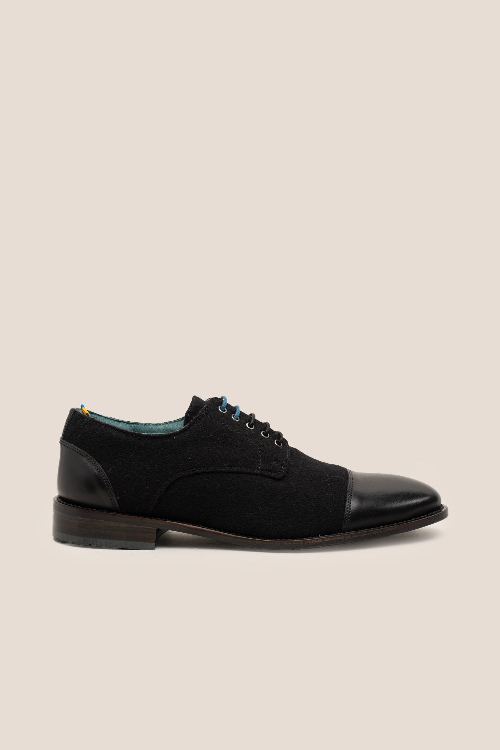 Thomas black leather and felt mens shoes Oswin Hyde