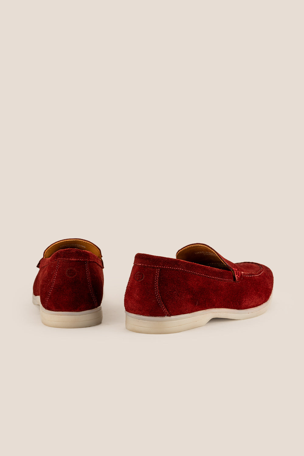 Cole red suede loafers oswin hyde