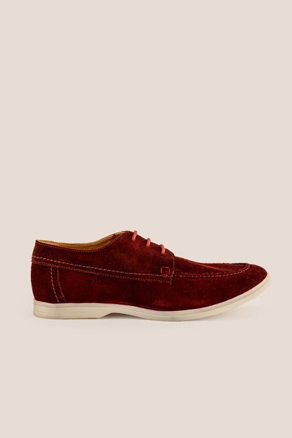 Eric Red suede mens deck shoe oswin hyde
