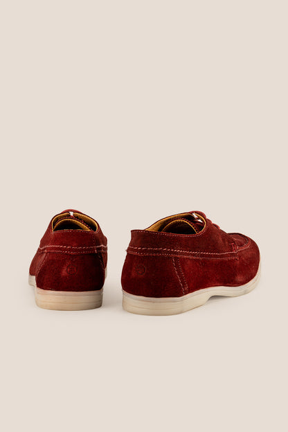 Eric Red suede mens deck shoe oswin hyde 