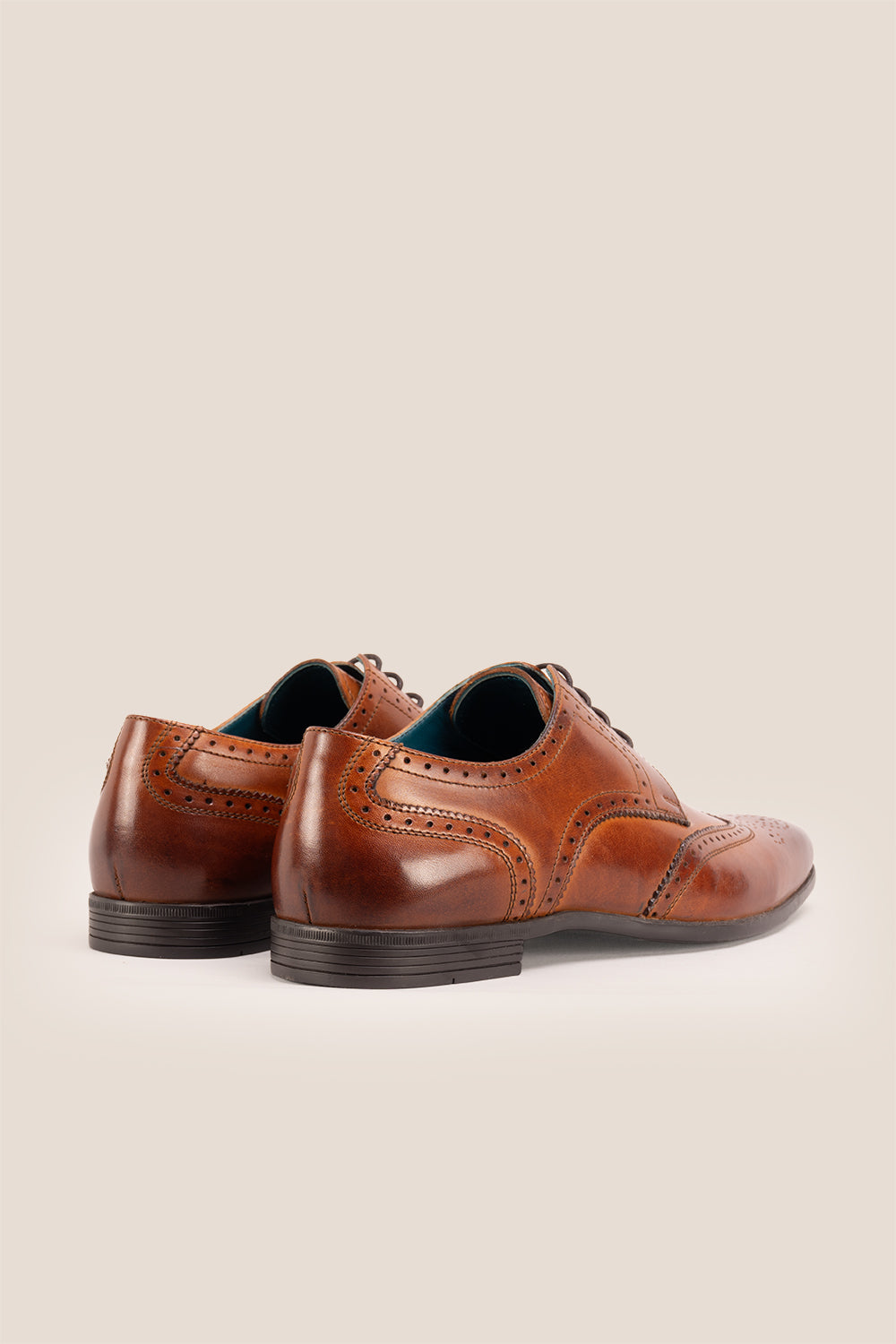 Miller Tan sophisticated derby brogue showcases expert craftsmanship that refuses to compromise on style or comfort.