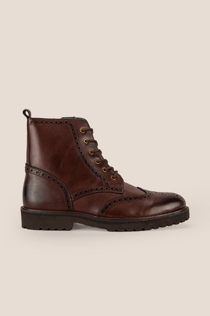 Graham Brown Leather Lace-up Brogue Boots | Oswin Hyde
