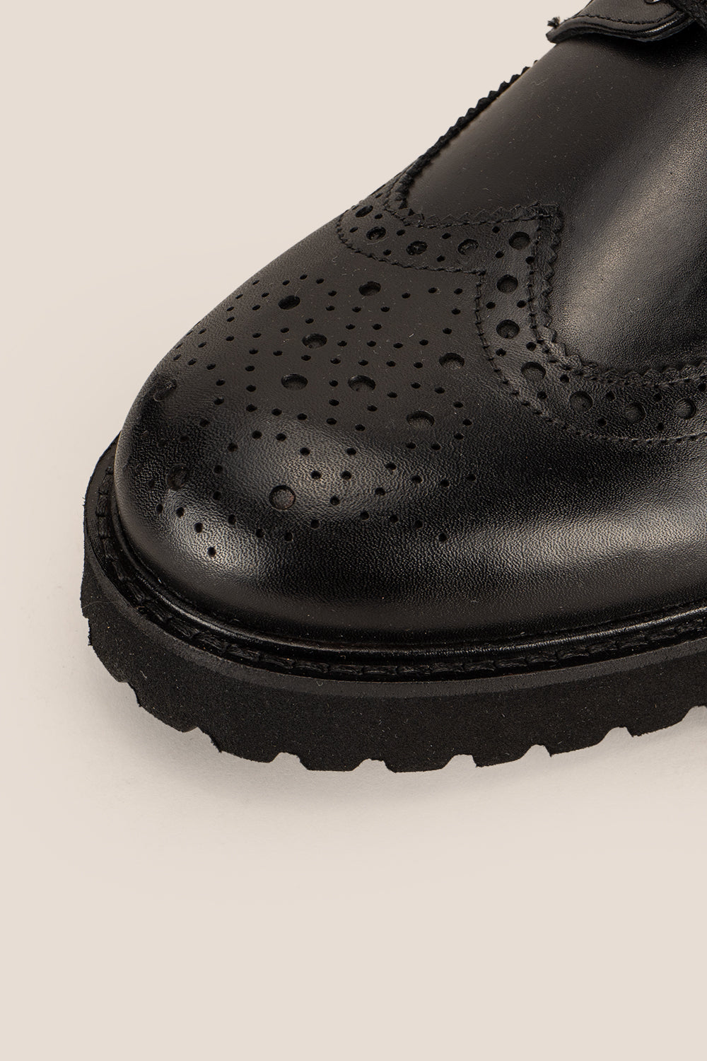 Gordon Black Men's Leather Derby Brogue Shoe | Oswin Hyde