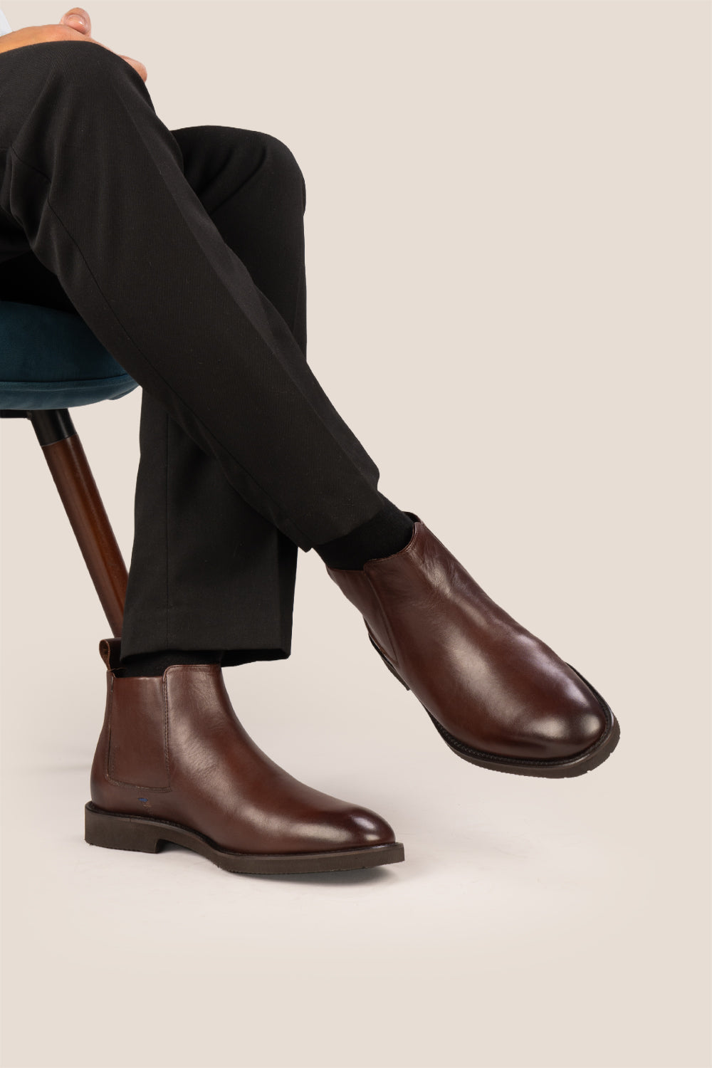 Christopher Brown Chelsea boots for men, crafted from premium leather with handmade soles, offering luxury, refined style, and high-quality craftsmanship.