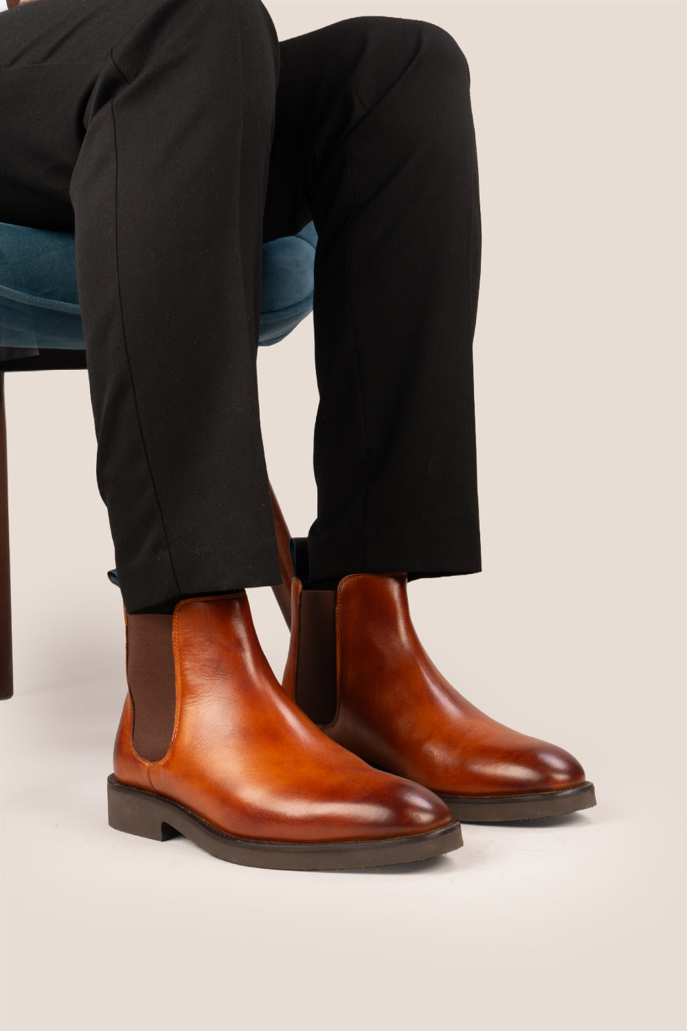 mens smart casual brown boots