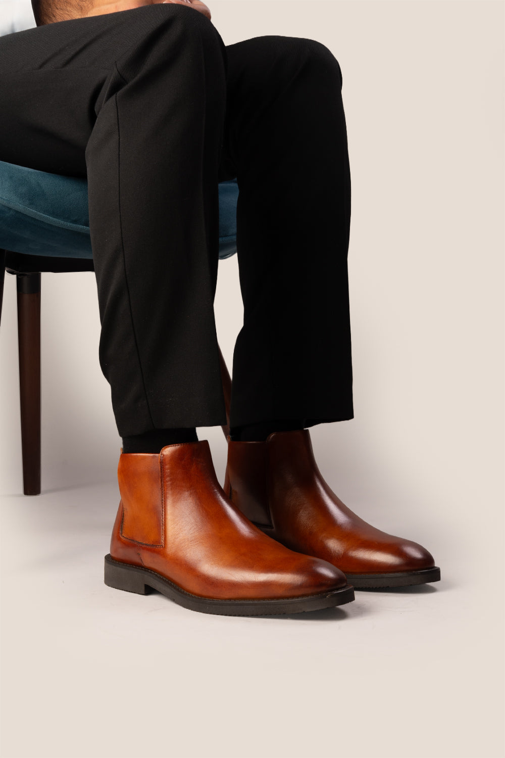 Christopher Tan Chelsea boots for men made from finest leather with handmade sole, designed for luxury, sophistication, and refined formal occasions.