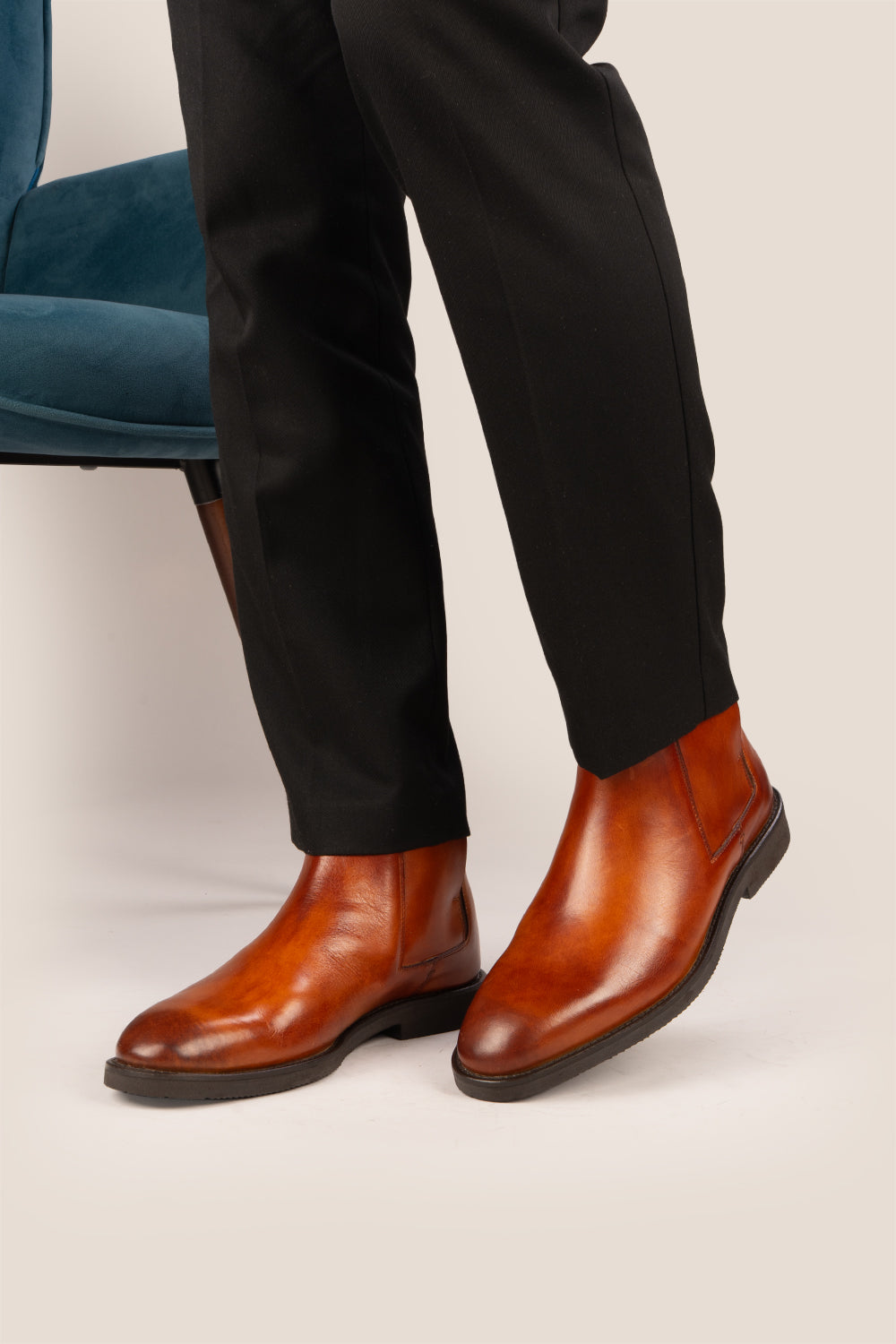 Christopher Tan Chelsea boots for men made from finest leather with handmade sole, designed for luxury, sophistication, and refined formal occasions.