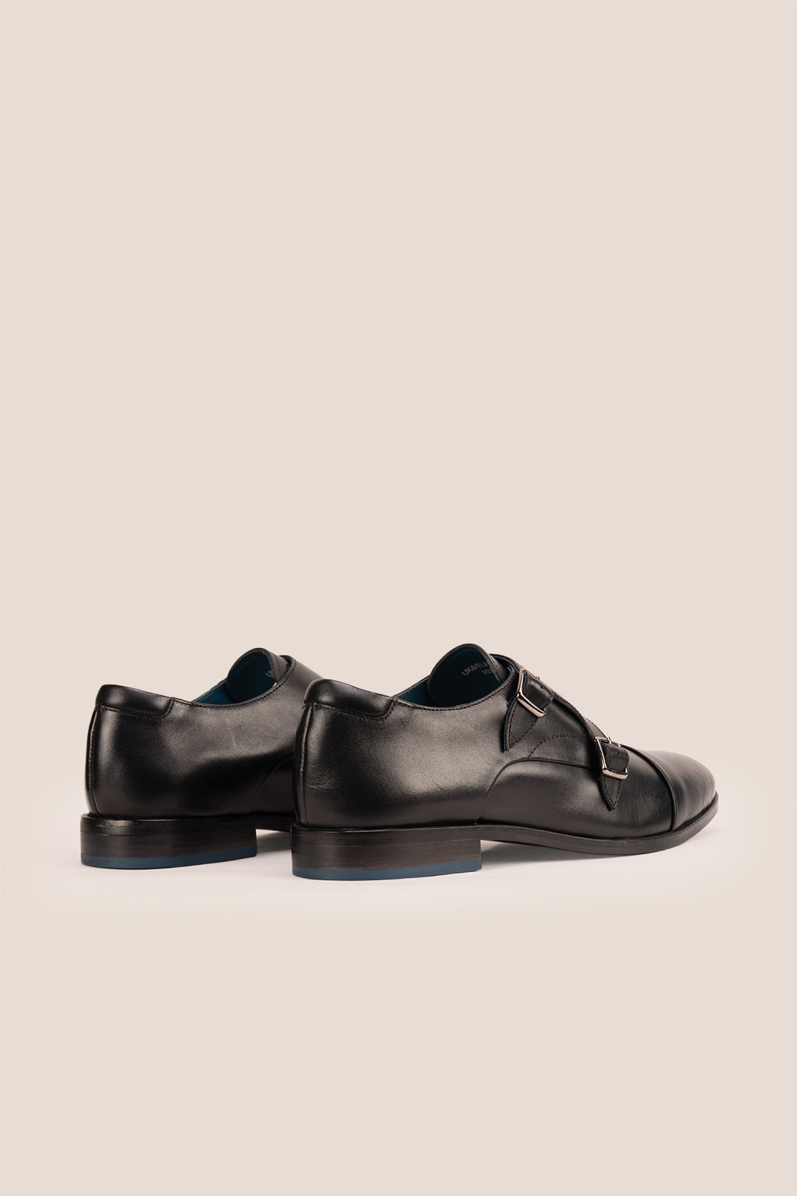 Hadley black monk strap men’s leather shoes with sleek silhouette, single buckle detail, and polished finish—ideal for formal and business wear.