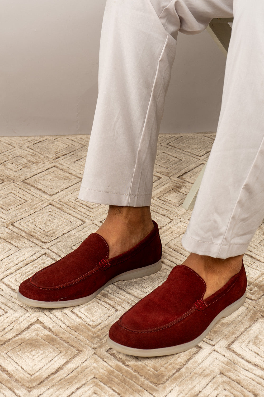 Oswin Hyde: Cole Red Suede Men's Loafer