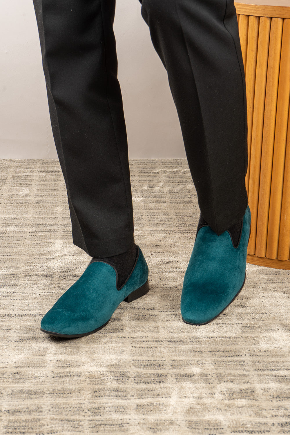 Oswin Hyde: Alfie Green Velvet Smoking Slippers Loafers
