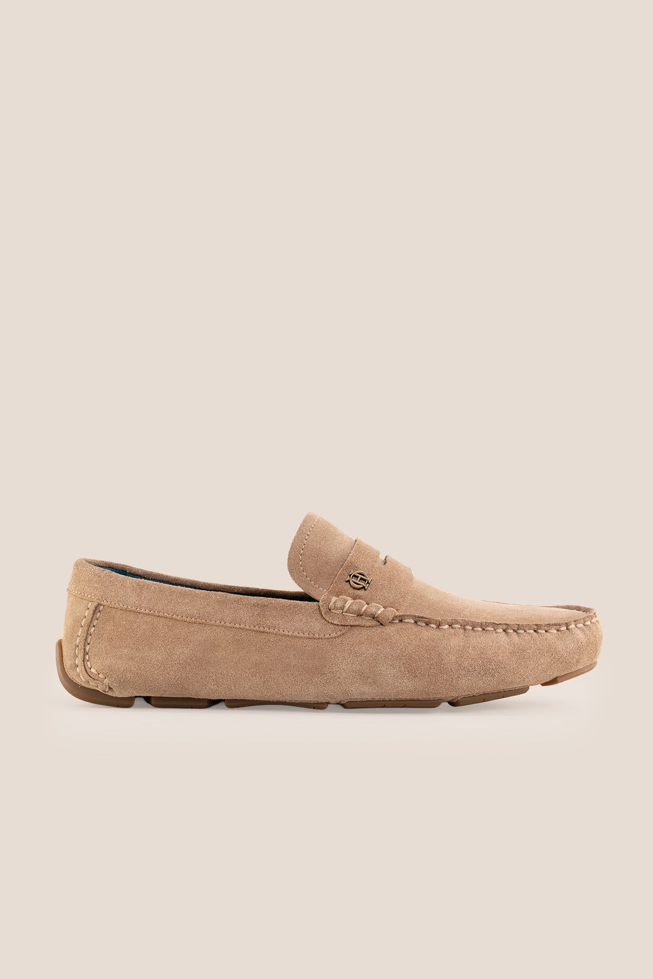 Jenson Sand driving loafer soft suede in a warm sand tone with style and practicality