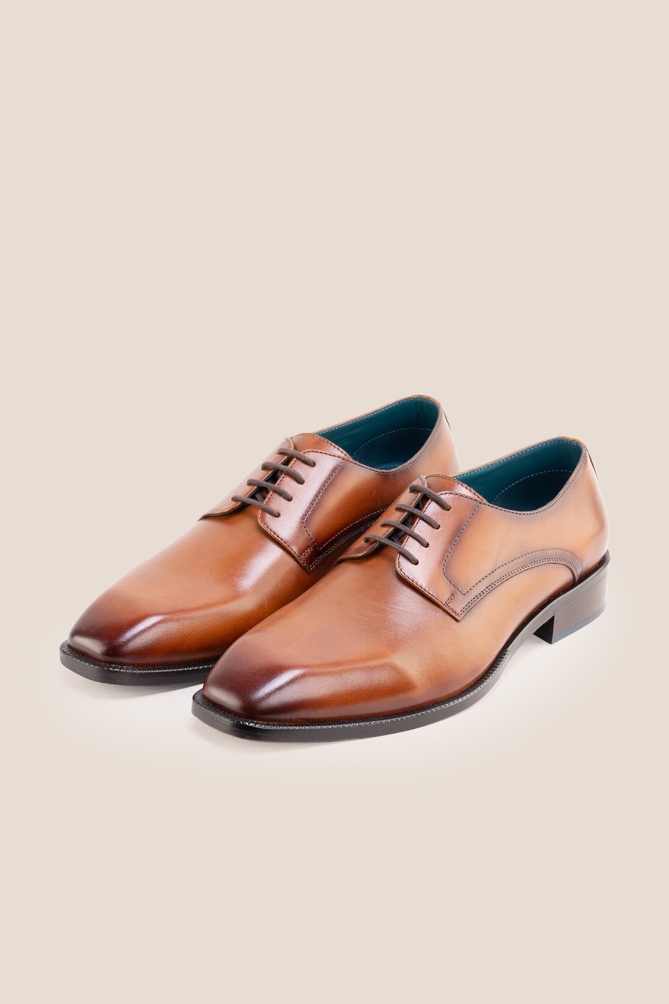 Oswin Hyde's Tan Derby Leather shoe for office, wedding and casual occasions.