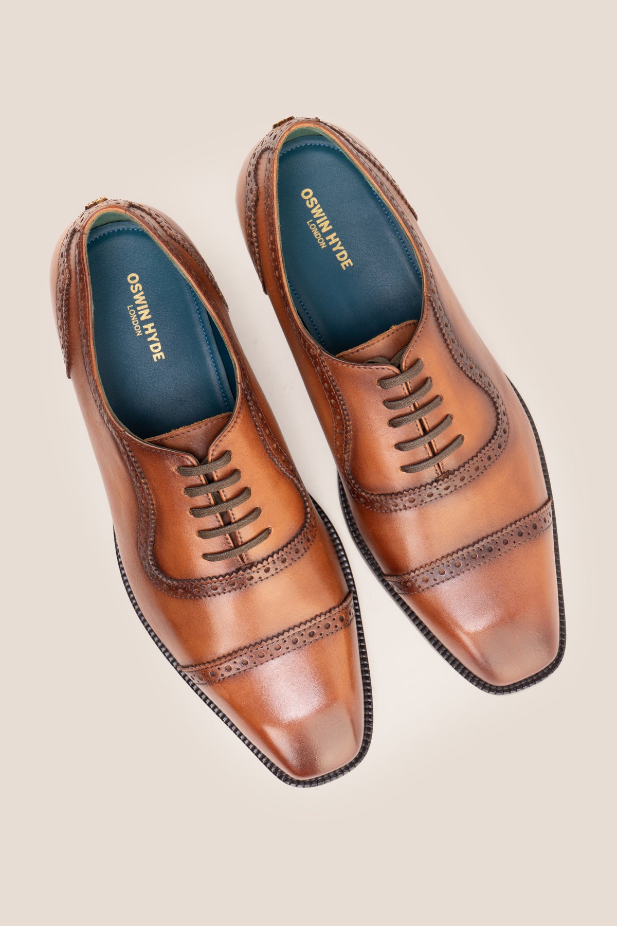 Benedict Tan men's tan leather Oxford shoes