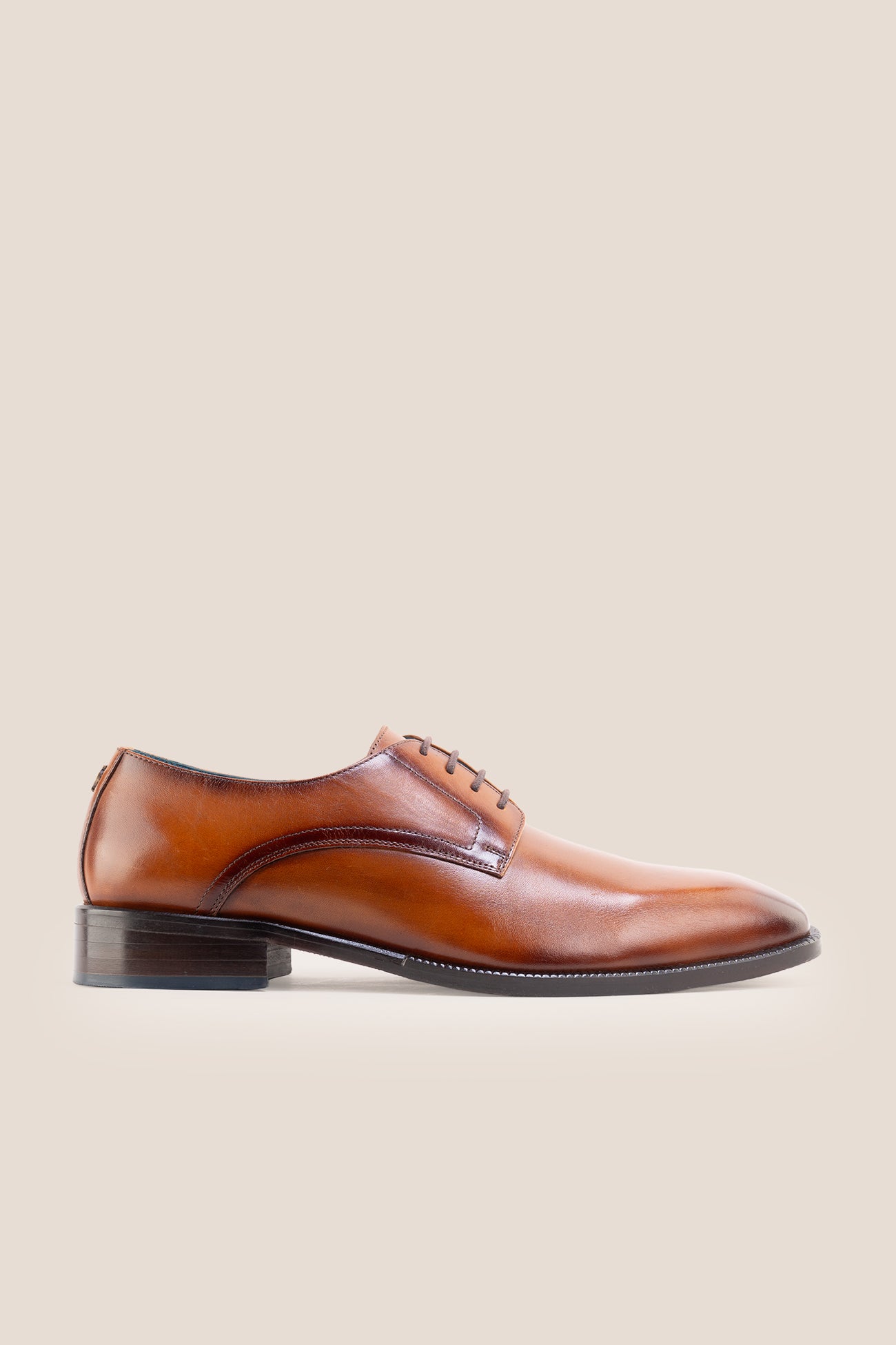 Oswin Hyde's Tan Derby Leather shoe for office, wedding and casual occasions.