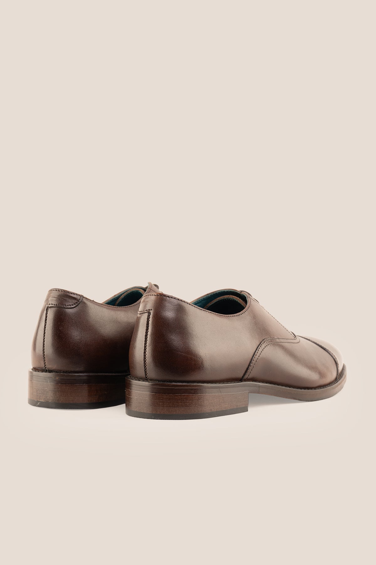 Wilson Brown men's brown leather toe-cap Oxford shoes