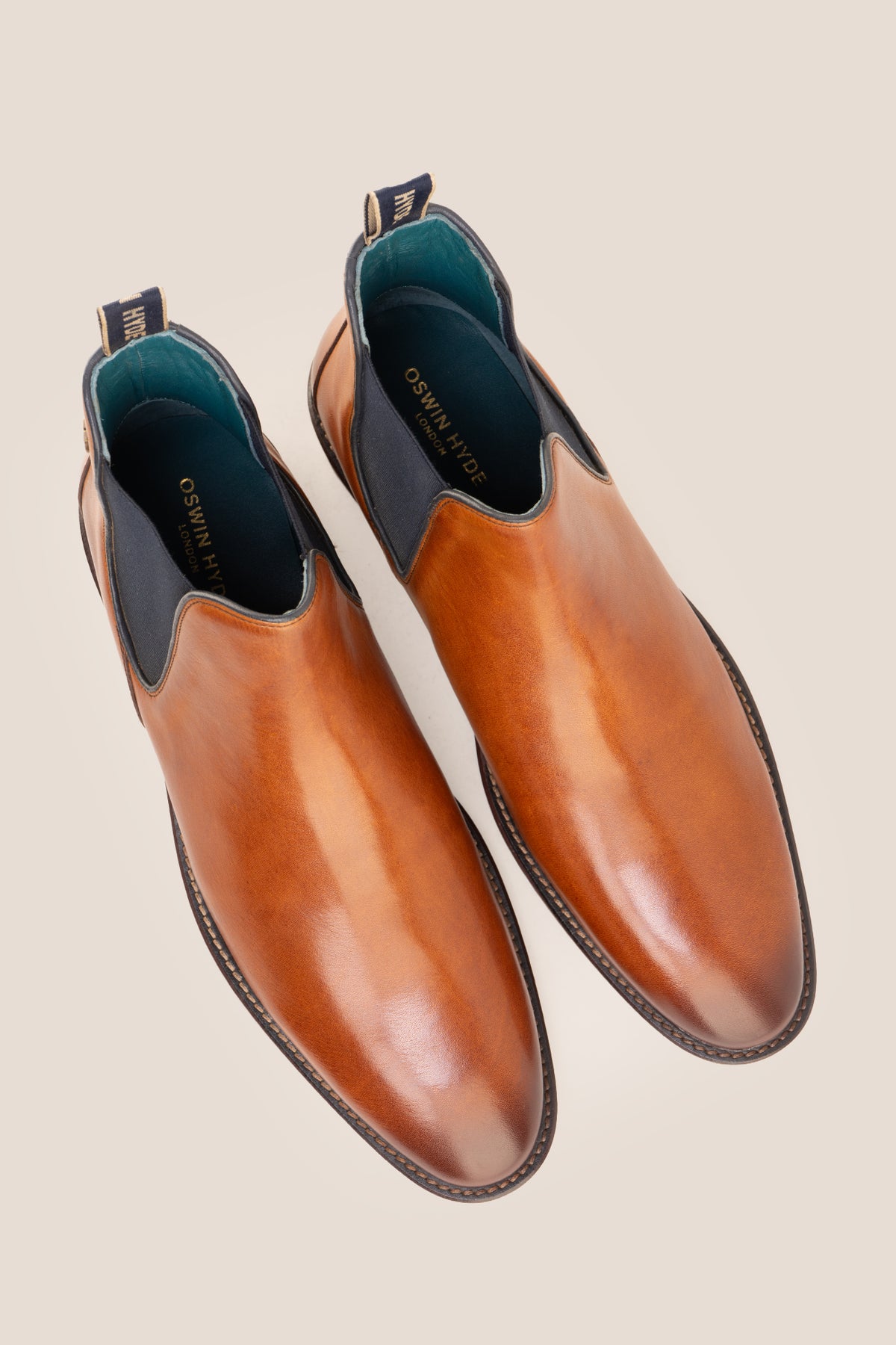 Men's tan leather Chelsea boots, Francisco Tan by Oswin Hyde