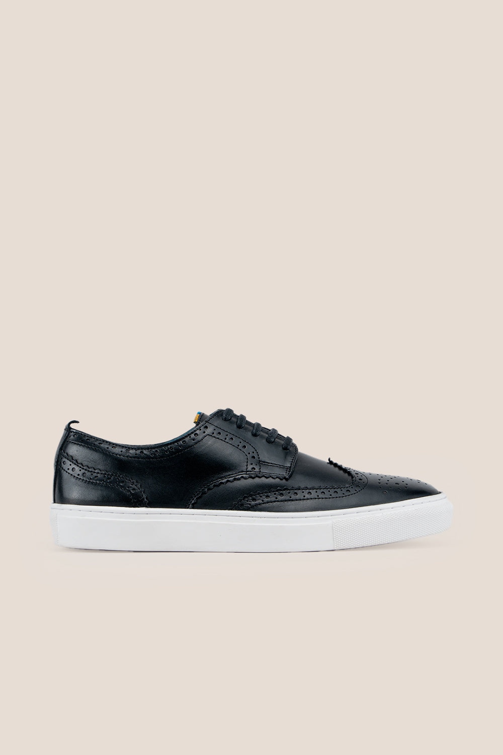 Stan Black Leather Brogue Sneakers | Oswin Hyde