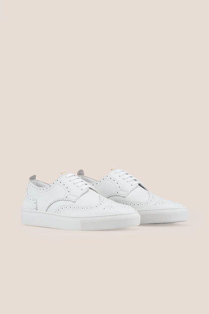 Stan White Leather Brogue Sneakers | Oswin Hyde