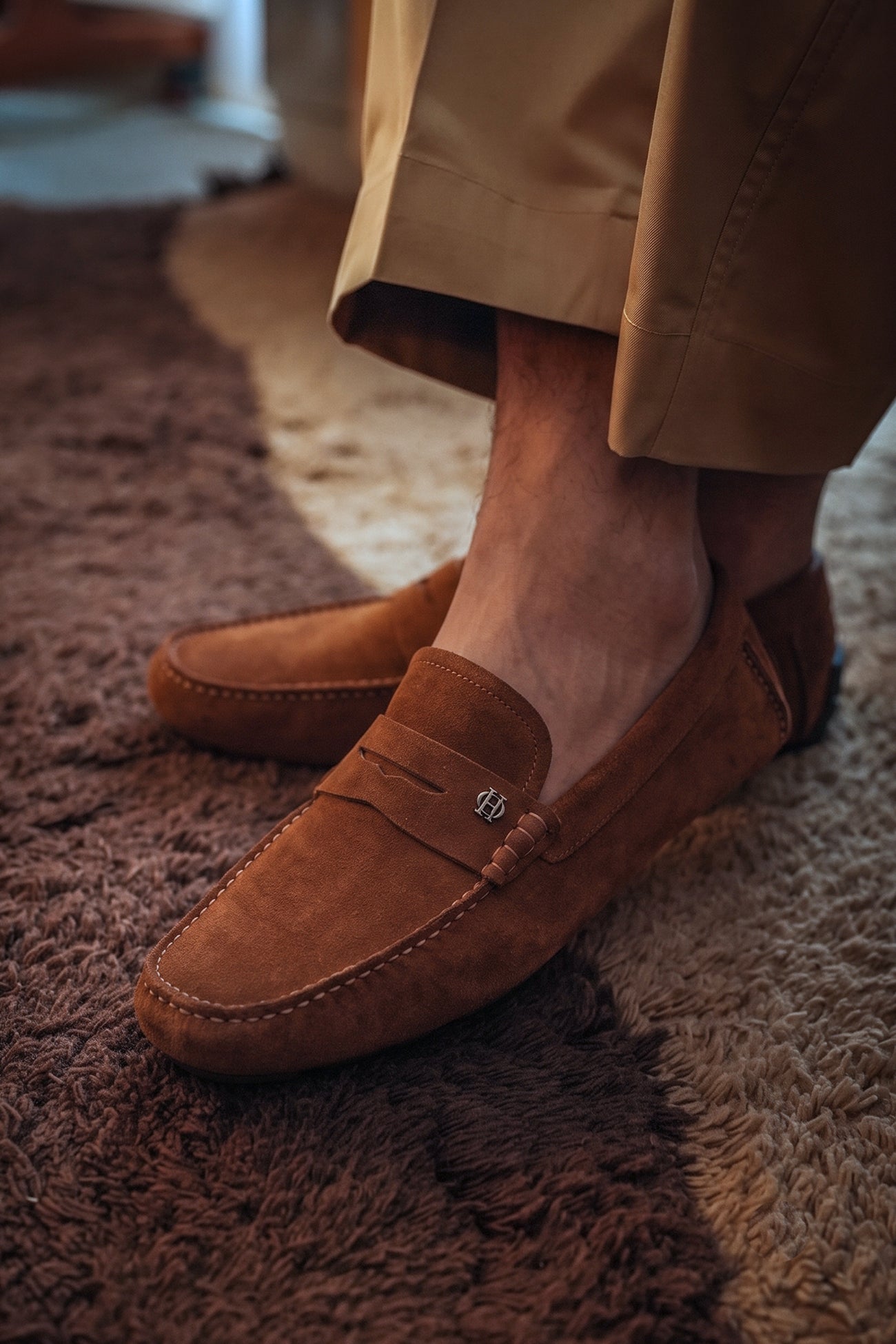 Jenson Tobacco suede driving loafer soft suede in a rich tobacco tone with both style and practicality