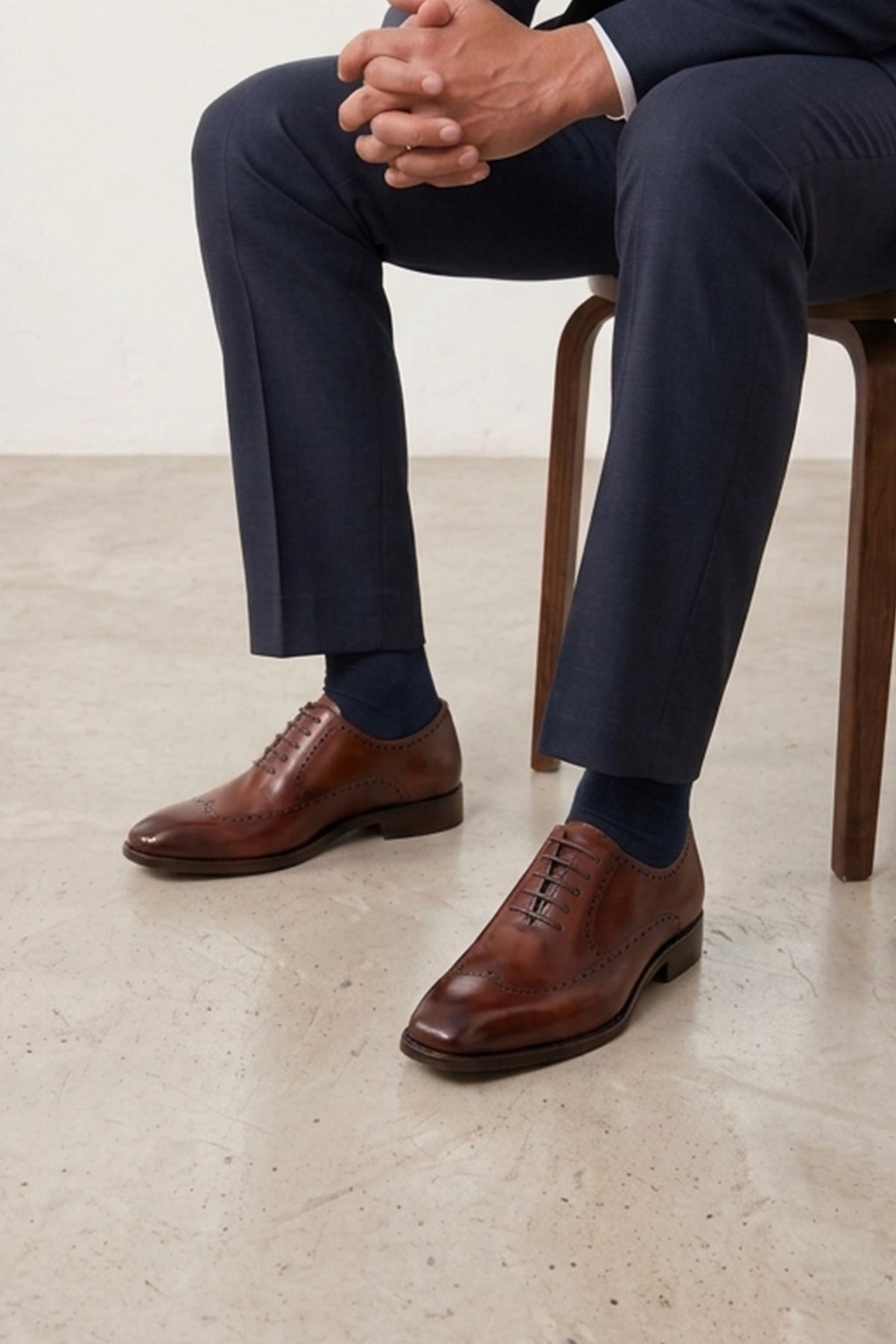 Laurence Tan men's tan leather Oxford shoes