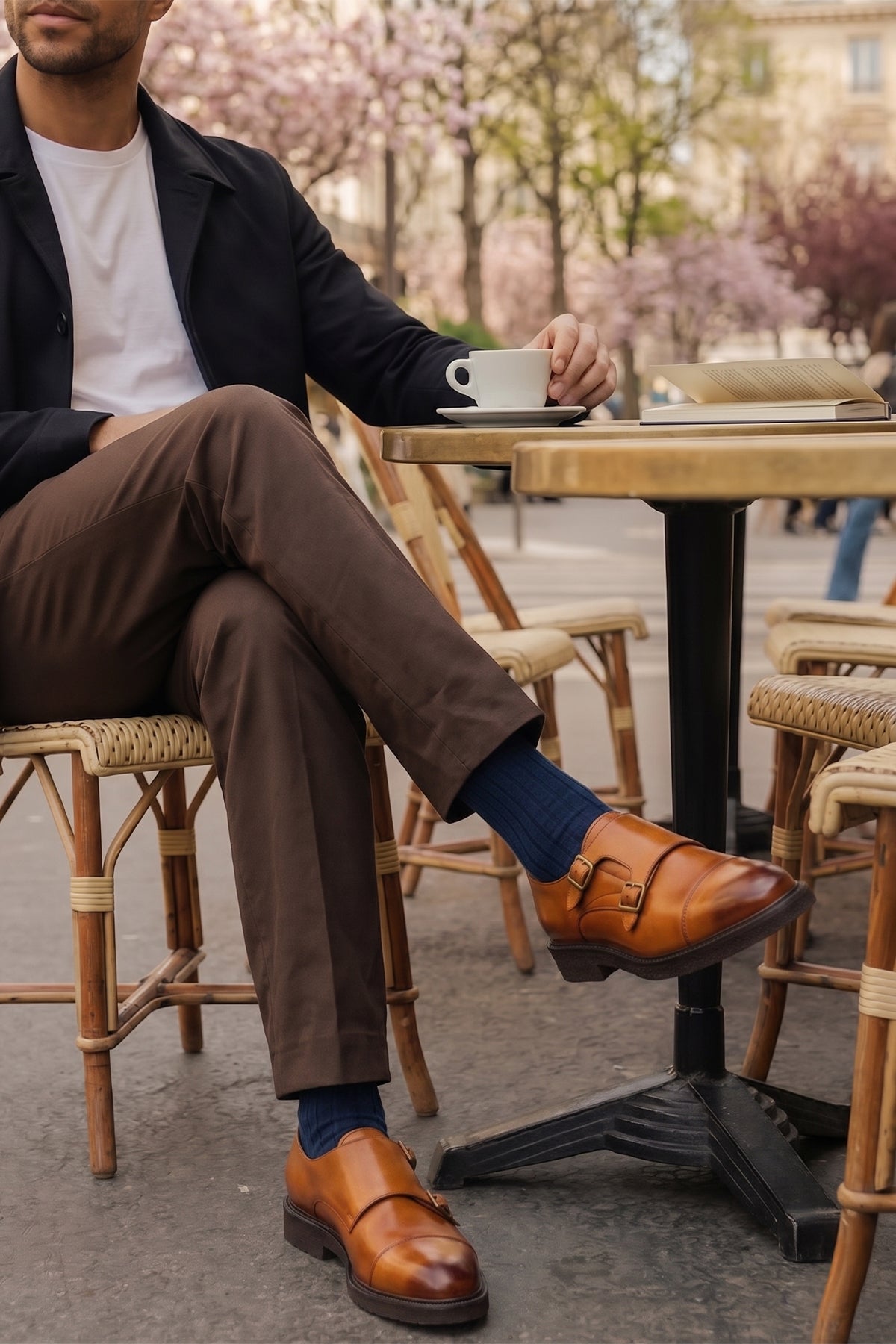 Oswin Hyde Garson Tan Monk Strap shoes crafted from premium leather. Perfect men’s tan shoes for formal occasions