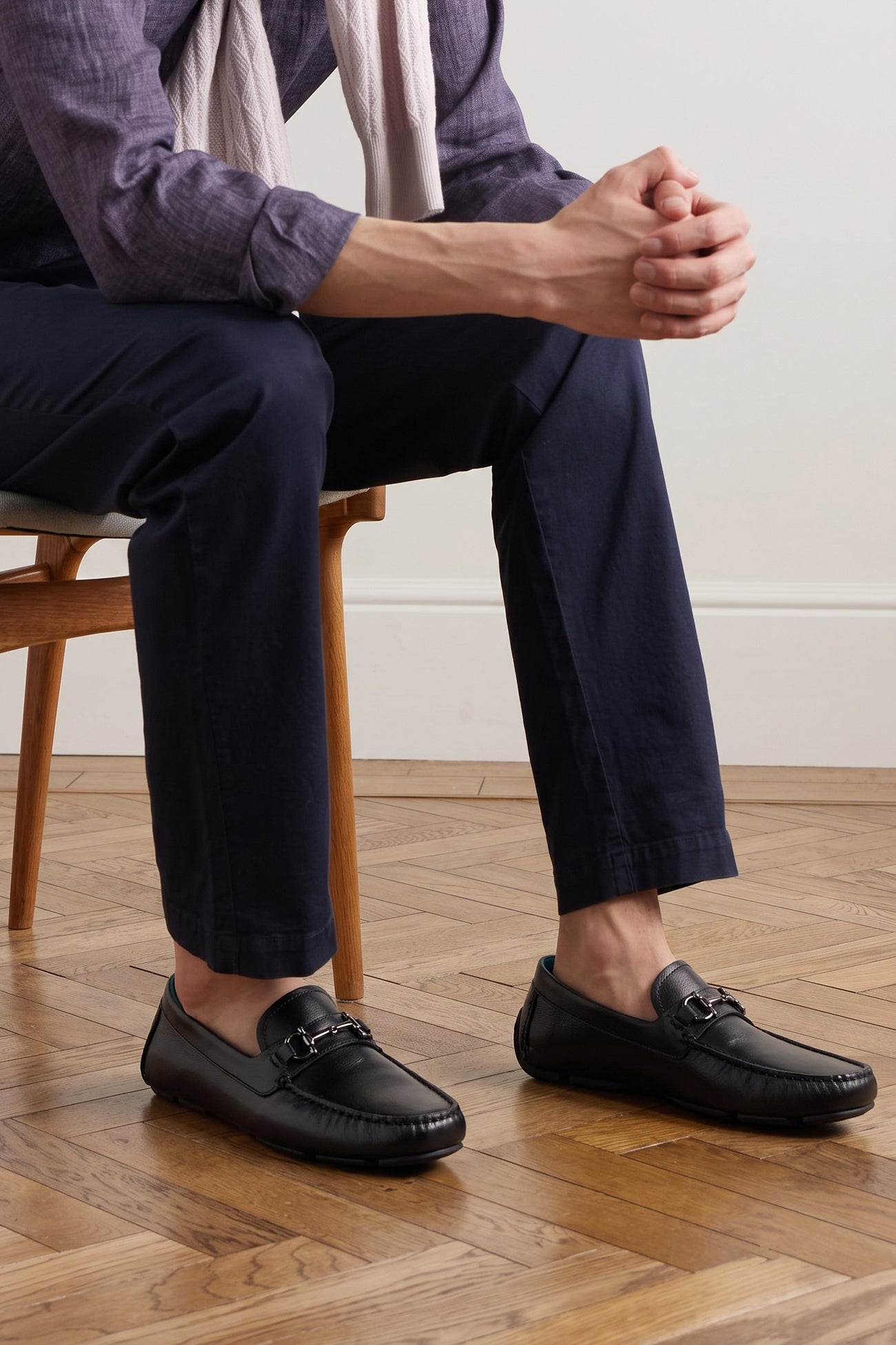 The Nigel Black leather driving loafer with style and functionality in a versatile 