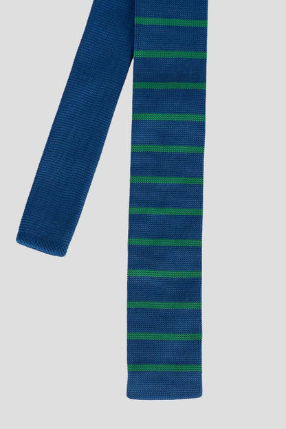Jack Teal/Green Striped Men's Knited Tie Oswin Hyde
