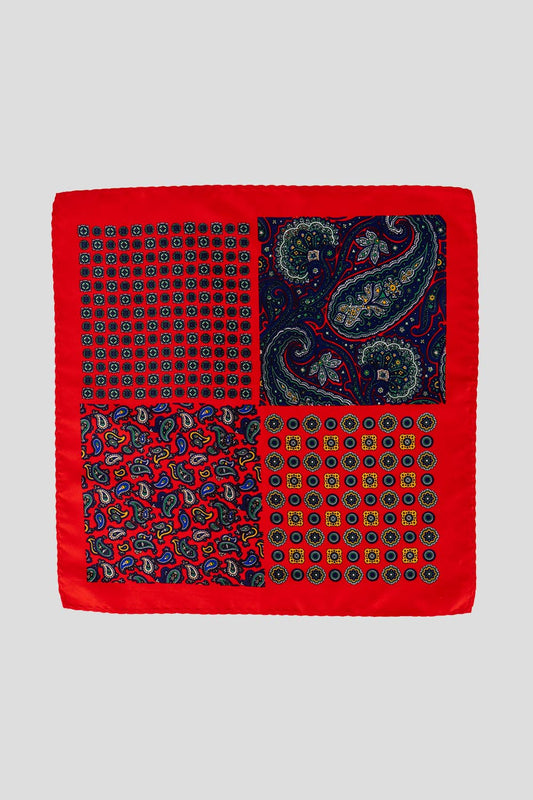 Peter Red Silk Pocket Square Oswin Hyde