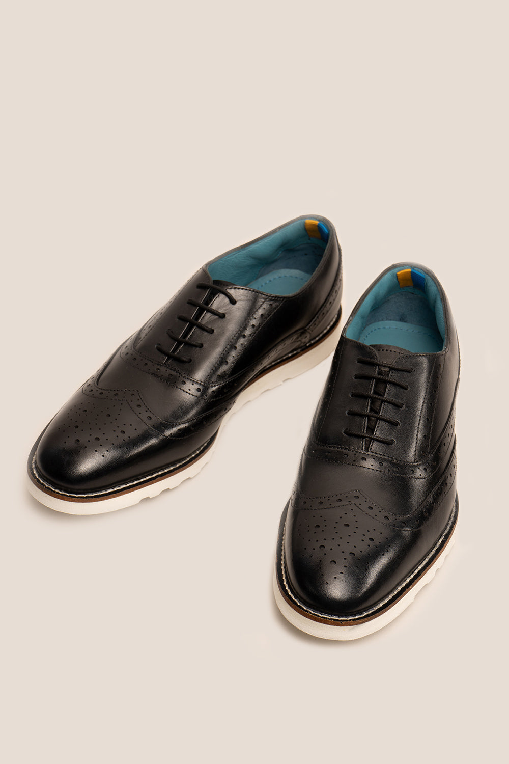 Mens Black Leather Brogue Trainers Oswin Hyde