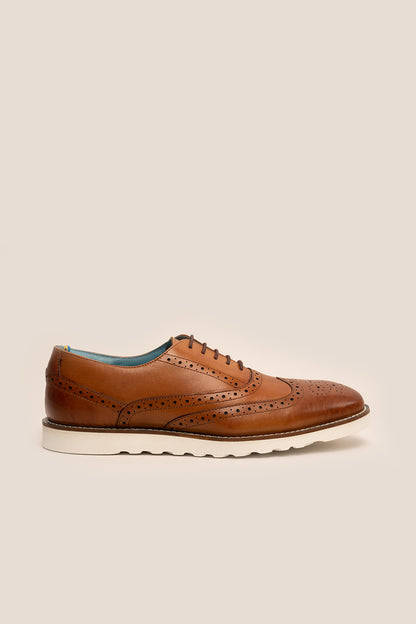 Mens Tan Leather Brogue Trainers Oswin Hyde