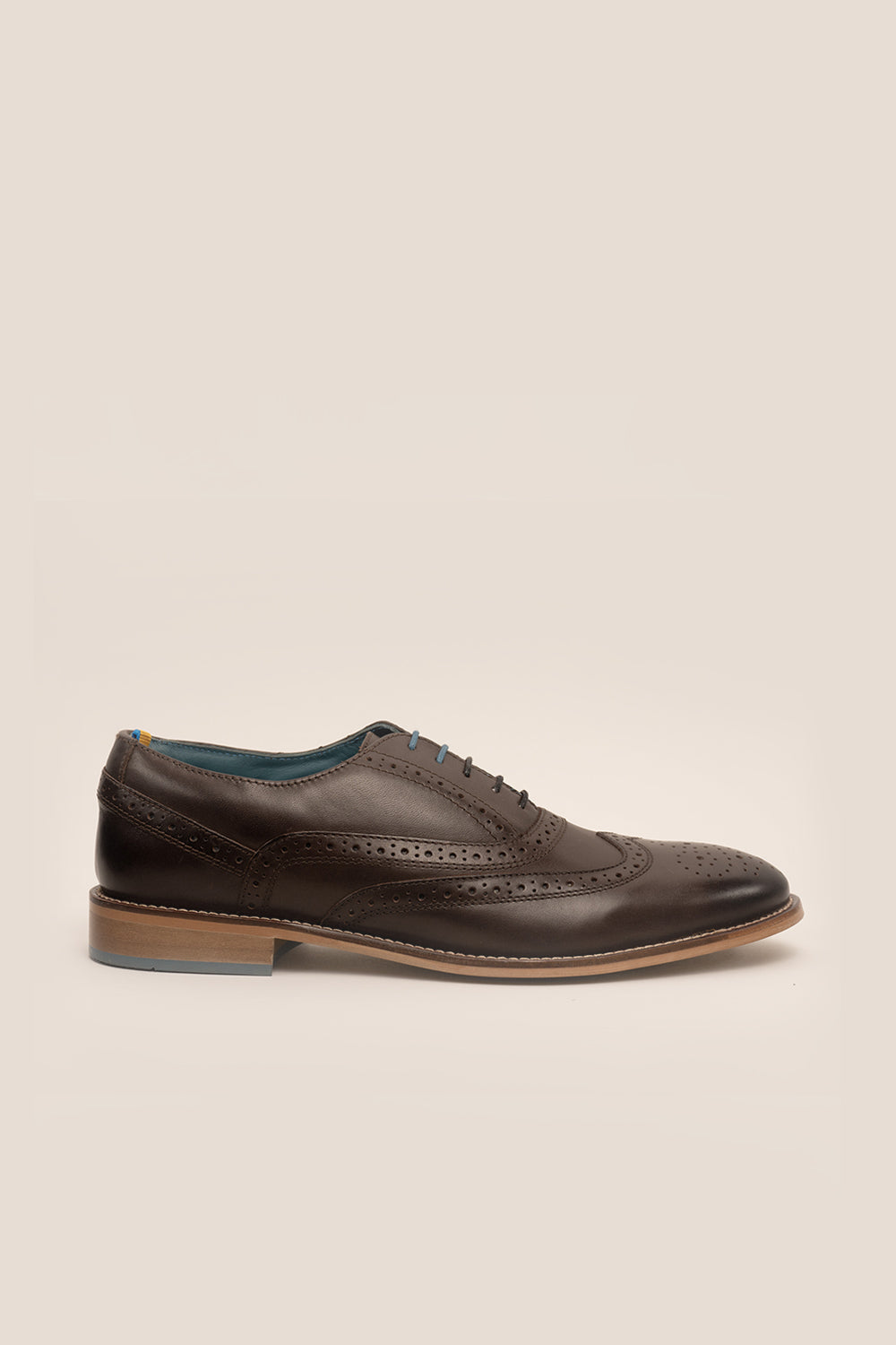 Winston Brown Mens Leather Oxford Brogue Shoes | Oswin Hyde