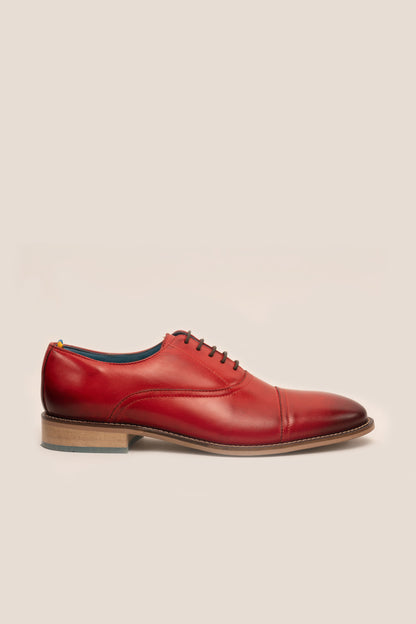 Oswin Hyde Cherry Leather Toecap Oxford shoe