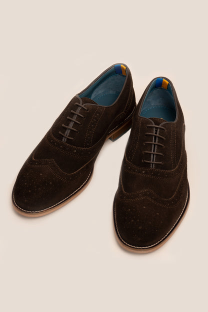 Winston Brown Suede Brogue Shoes Oswin Hyde