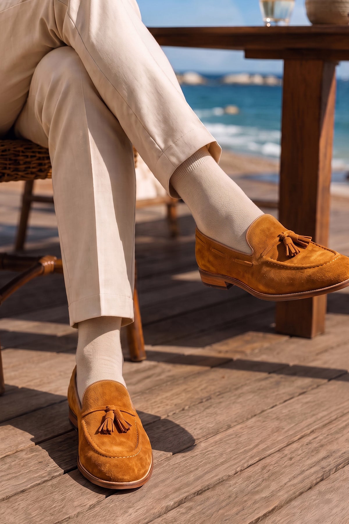 Issac Tobacco men's tobacco suede loafers