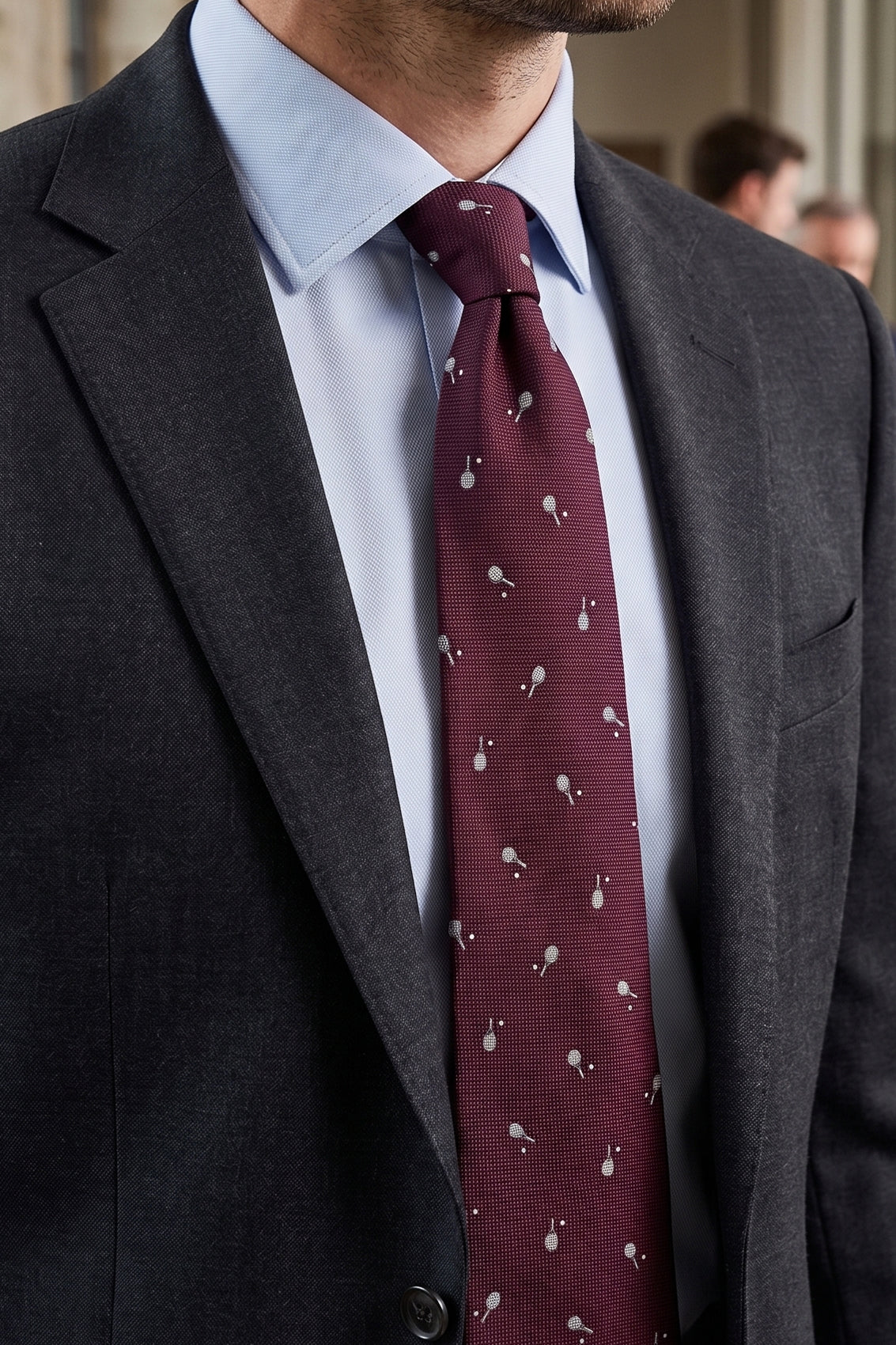 Tennis Bordo tie with premium design, ideal for weddings, office wear, and casual outings.