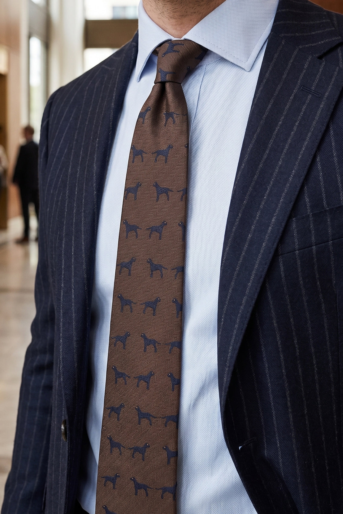 Hound Brown tie with sophisticated design, ideal for weddings, office wear, and formal occasions.