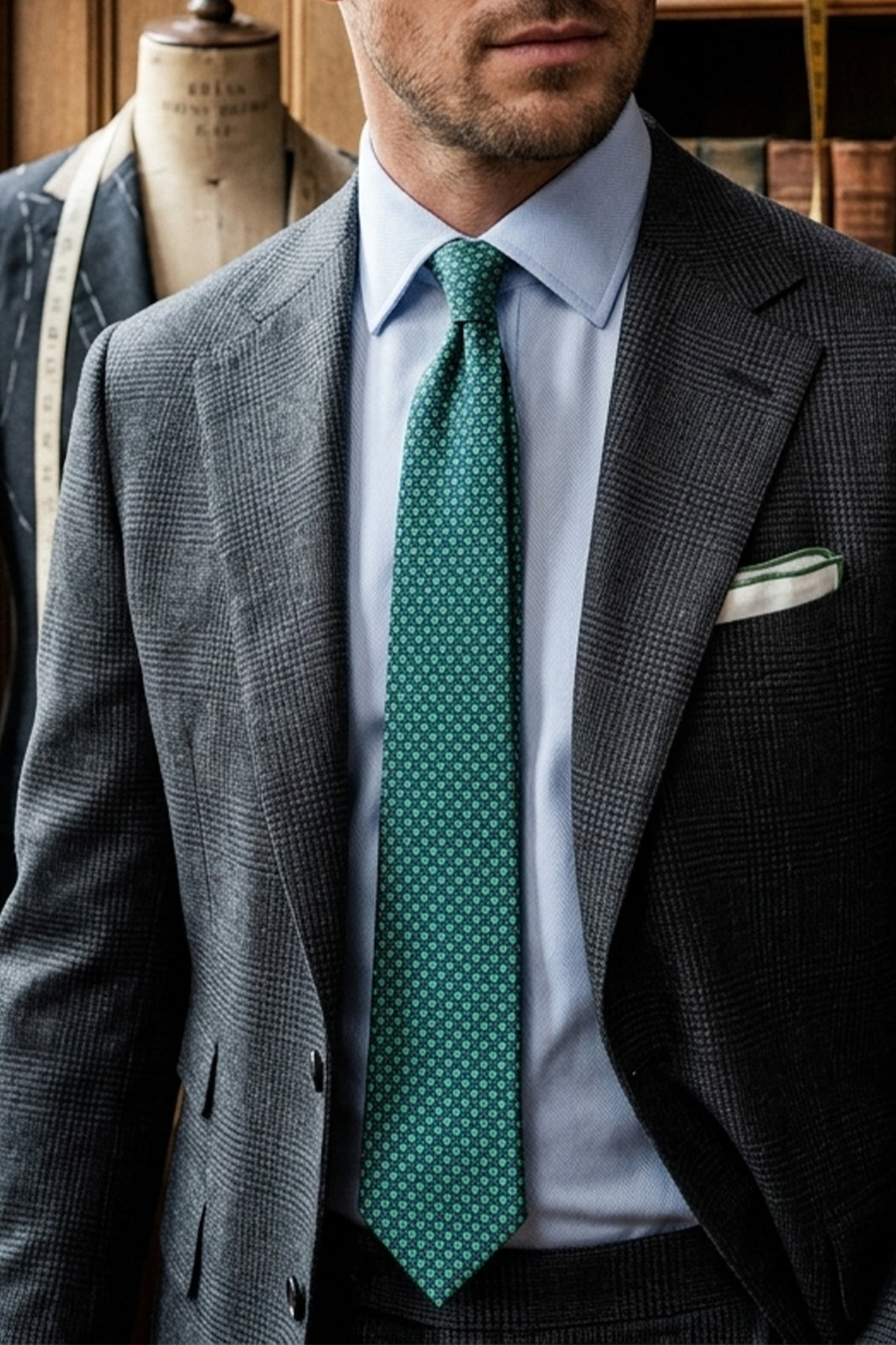 Arthur Green tie with geometric print, ideal for weddings, formal events, and special occasions.