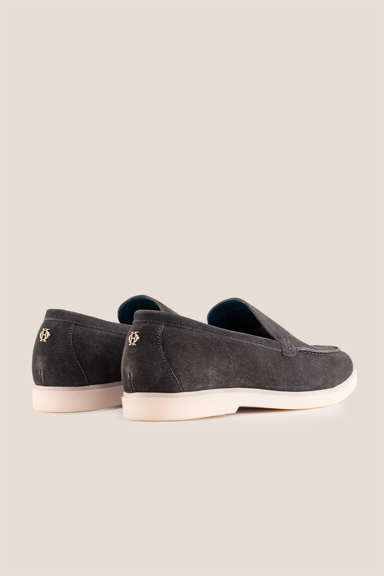 Oswin Hyde Morgan grey suede loafers